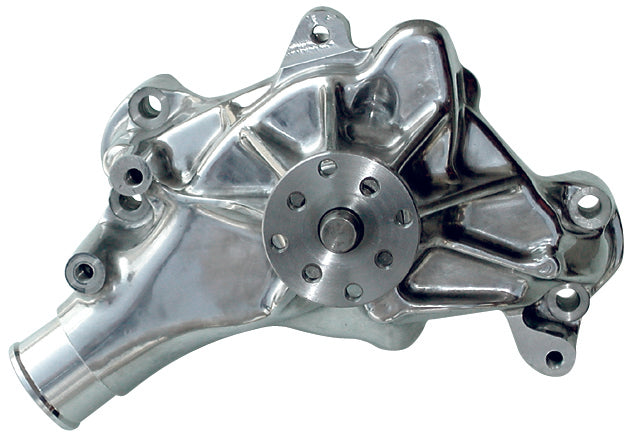 1968-1982 Corvette Small Block High Flow Mechanical Water Pump - Polished Aluminum - Long - CA-75920-Corvette-Store-Online