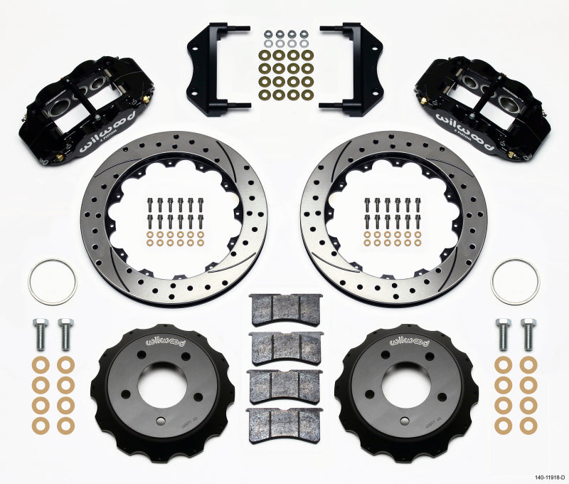 1984-1987 Corvette Forged Narrow SuperLite Big Brake Kit - Front - Black - 13in - Drilled & Slotted - CA-75953-Corvette-Store-Online