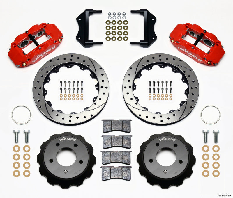 1984-1987 Corvette Forged Narrow SuperLite Big Brake Kit - Front - Red - 13in - Drilled & Slotted - CA-75954-Corvette-Store-Online