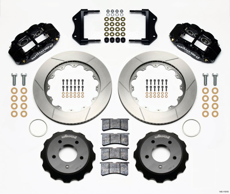 1984-1987 Corvette Forged Narrow SuperLite Big Brake Kit - Front - Black - 14in - Slotted - CA-75956-Corvette-Store-Online