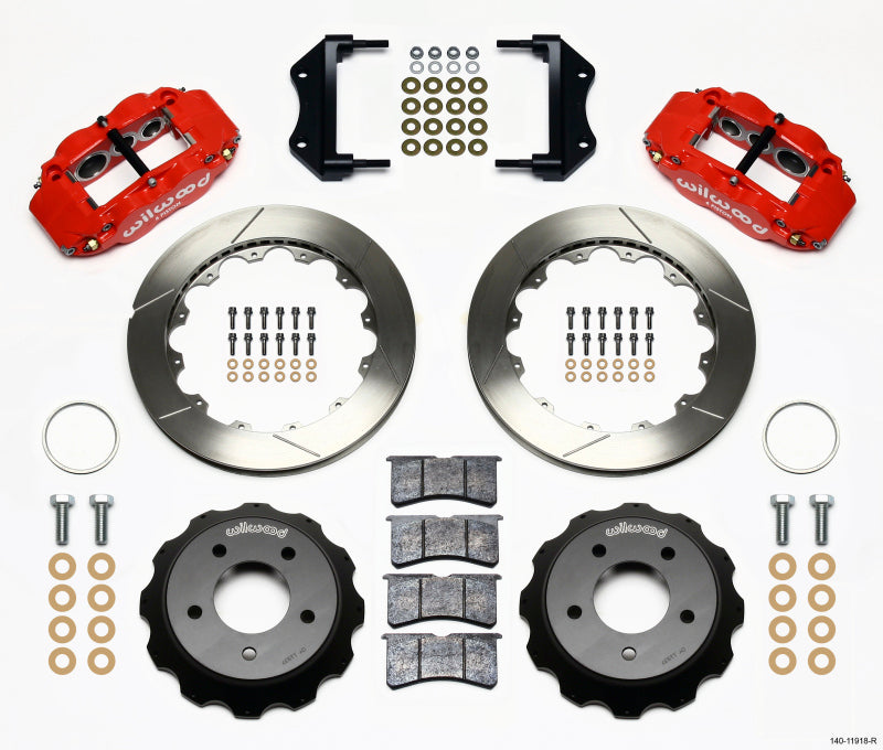 1984-1987 Corvette Forged Narrow SuperLite Big Brake Kit - Front - Red - 13in - Slotted - CA-75961-Corvette-Store-Online