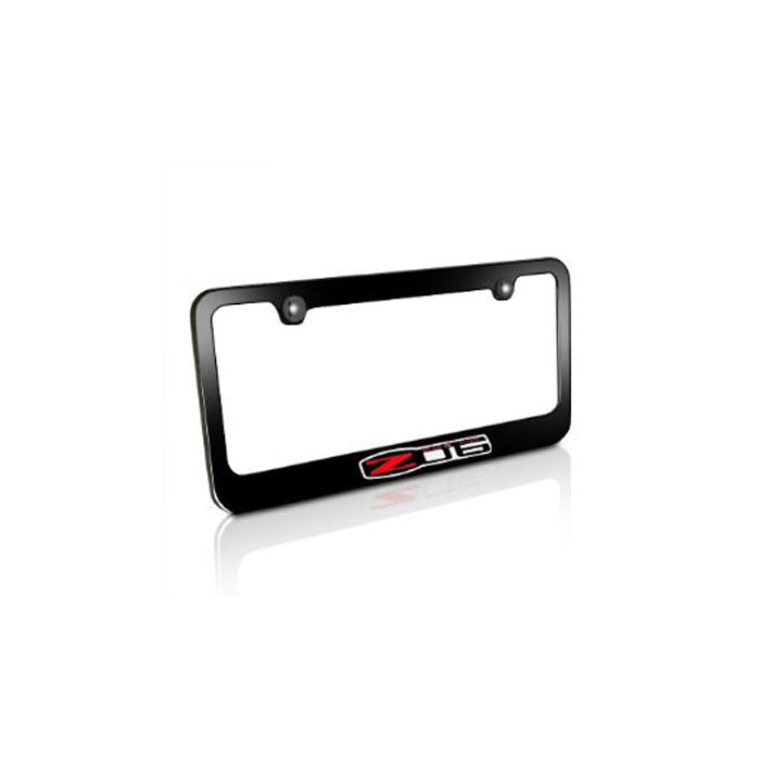 2006-2013 Corvette Black Powder-Coated Z06 Logo - License Plate Frame - CA-76074-Corvette-Store-Online