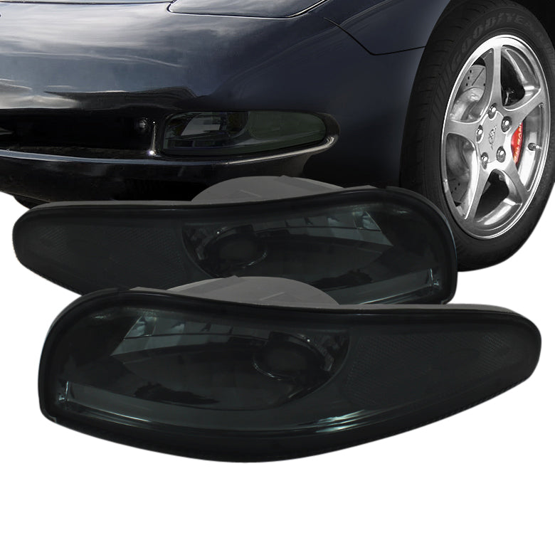 1997-2004 Corvette SMOKED CORNER PARKING LIGHTS WITH RESISTORS & LED BULBS - CA-76261-Corvette-Store-Online