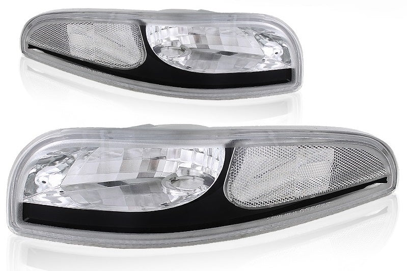 1997-2004 Corvette CLEAR PARKING LENSES WITH BLACK TRIM W/SWITCHBACKS, RESISTORS & PARKING LEDs - CA-76280-Corvette-Store-Online