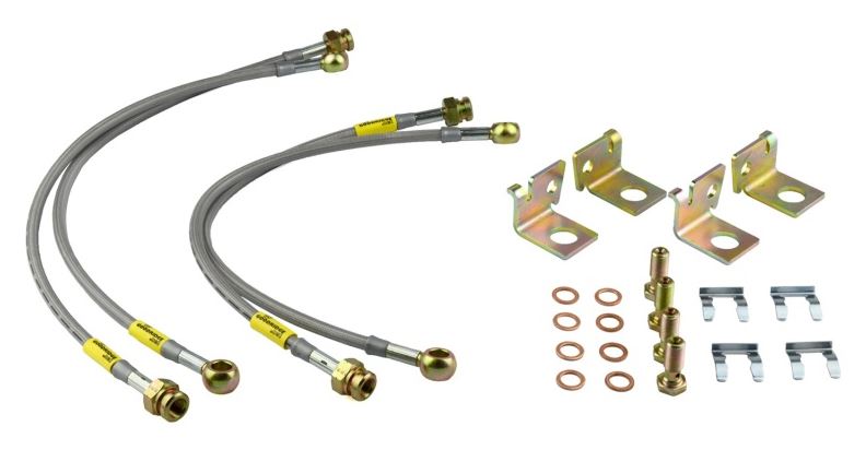 2005-2013 Corvette STAINLESS STEEL BRAIDED BRAKE HOSE - BASE MODEL - CA-76367-Corvette-Store-Online