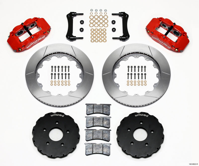 2005-2013 Corvette FORGED NARROW SUPERLITE BIG BRAKE KIT - FRONT - RED - 14IN - SLOTTED - CA-76373-Corvette-Store-Online
