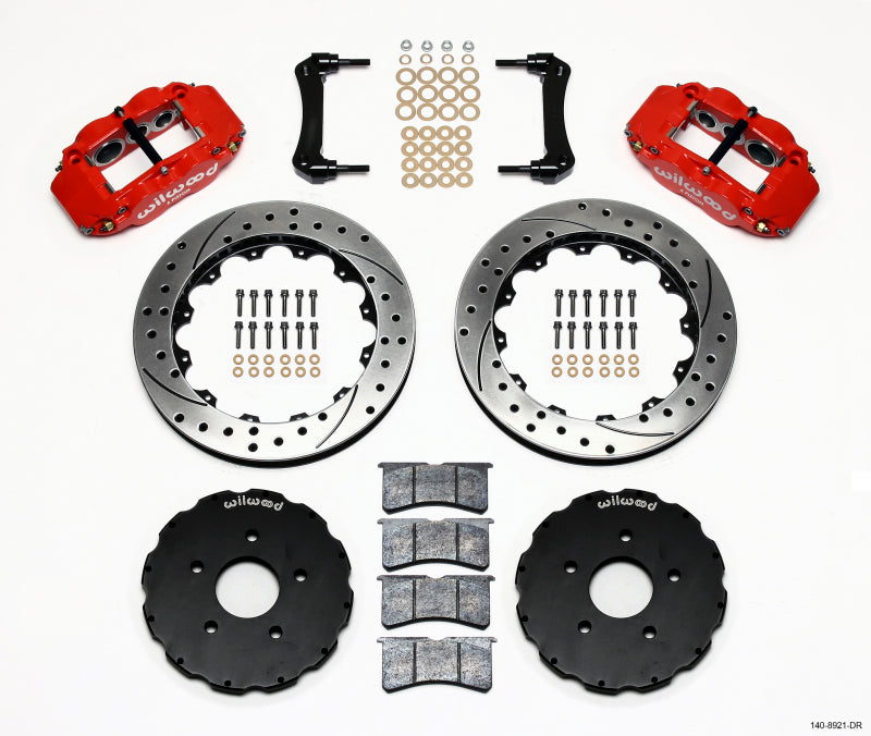 2005-2013 Corvette FORGED NARROW SUPERLITE BIG BRAKE KIT - FRONT - RED - 1306IN - DRILLED/SLOTTED - CA-76375-Corvette-Store-Online