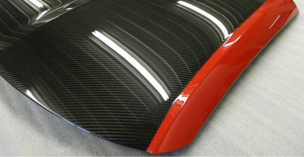 2014-2019 Corvette CARBON FIBER TARGA ROOF PANEL W/PAINTED ACCENT SIDES - LONG BEACH RED - CA-76451-Corvette-Store-Online