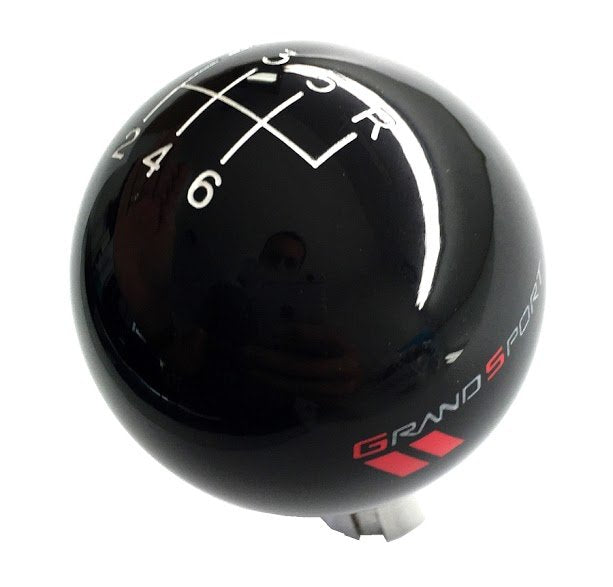 2010-2013 Corvette Black Shift Knob W/Shift Pattern & White Grand Sport Logo - CA-76872-Corvette-Store-Online