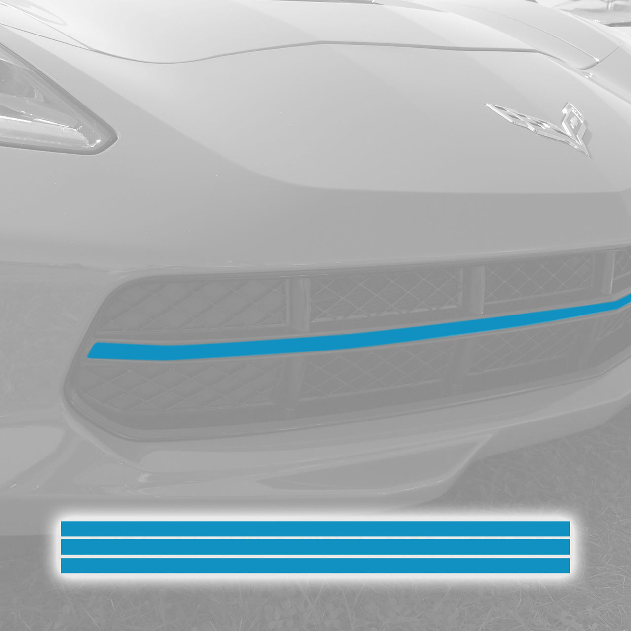 2014-2019 Corvette GRILLE BLACKOUT VINYL OVERLAY - GLOSS TENSION BLUE - CA-76919-Corvette-Store-Online