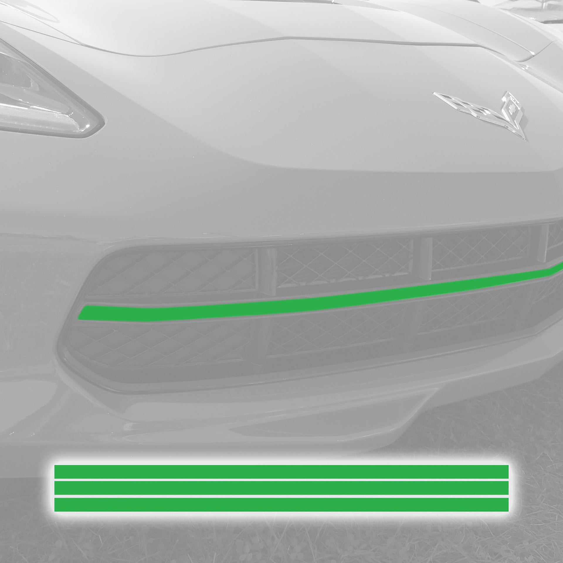 2014-2019 Corvette GRILLE BLACKOUT VINYL OVERLAY - GLOSS LIME GREEN - CA-76920-Corvette-Store-Online