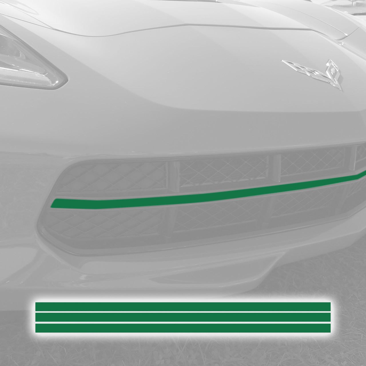 2014-2019 Corvette GRILLE BLACKOUT VINYL OVERLAY - GLOSS GREEN - CA-76921-Corvette-Store-Online