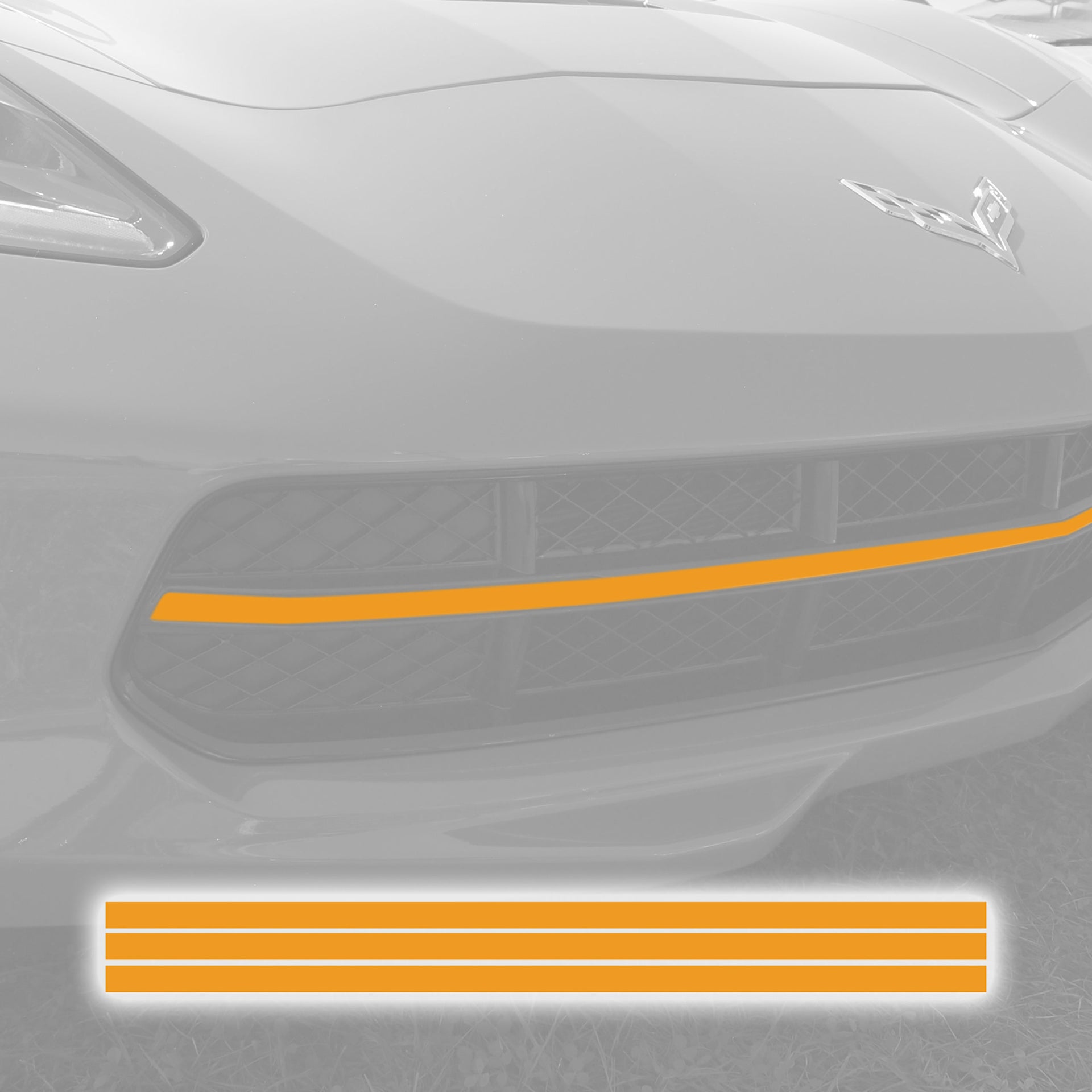 2014-2019 Corvette GRILLE BLACKOUT VINYL OVERLAY - GLOSS ORANGE - CA-76922-Corvette-Store-Online