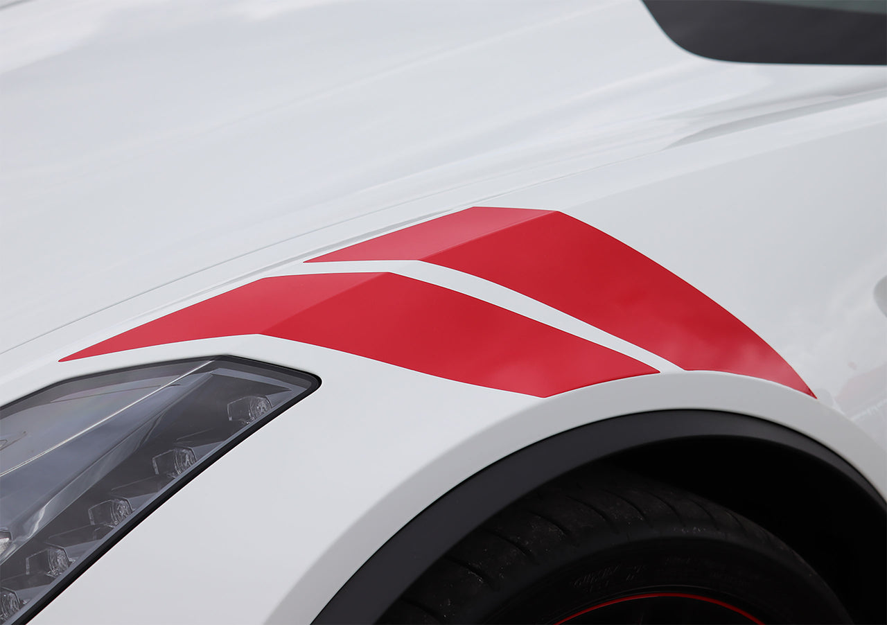 2014-2019 Corvette Grand Sport Style Fender Accent Stripes - Gloss Red - Driver Side Only - CA-76977-Corvette-Store-Online