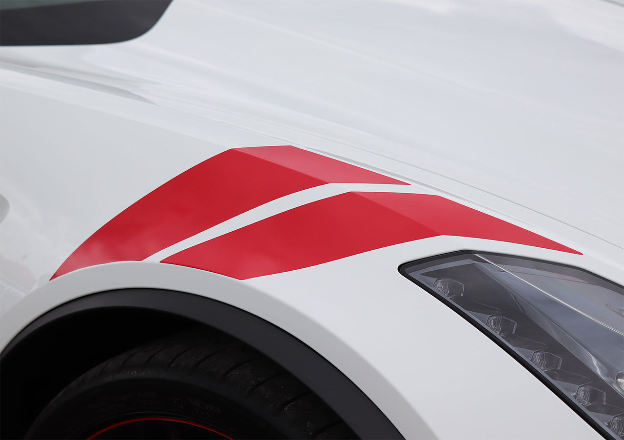 2014-2019 Corvette Grand Sport Style Fender Accent Stripes - Gloss Red - Passenger Side Only - CA-76978-Corvette-Store-Online