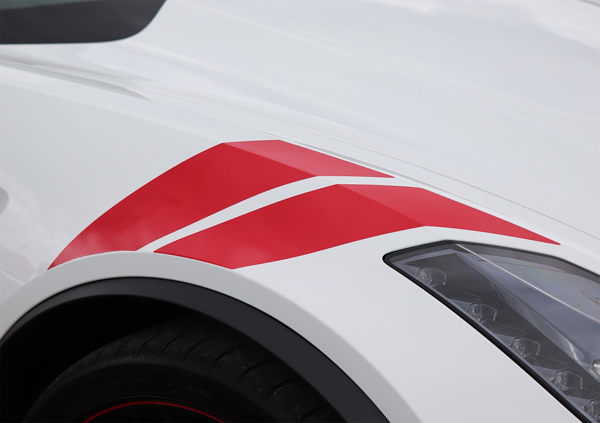 2014-2019 Corvette Grand Sport Style Fender Accent Stripes - Gloss Red - Passenger Side Only - CA-76978-Corvette-Store-Online