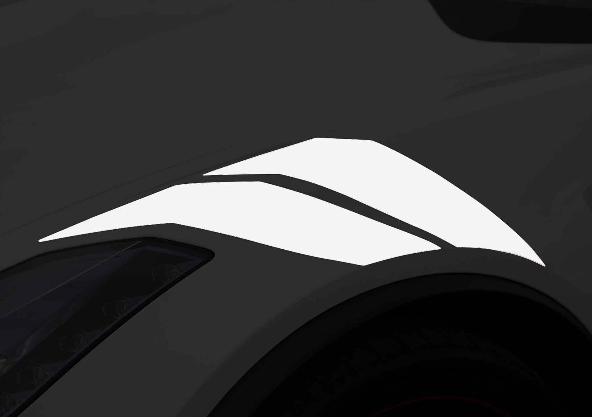 2014-2019 Corvette Grand Sport Style Fender Accent Stripes - Gloss White - Driver Side Only - CA-76980-Corvette-Store-Online