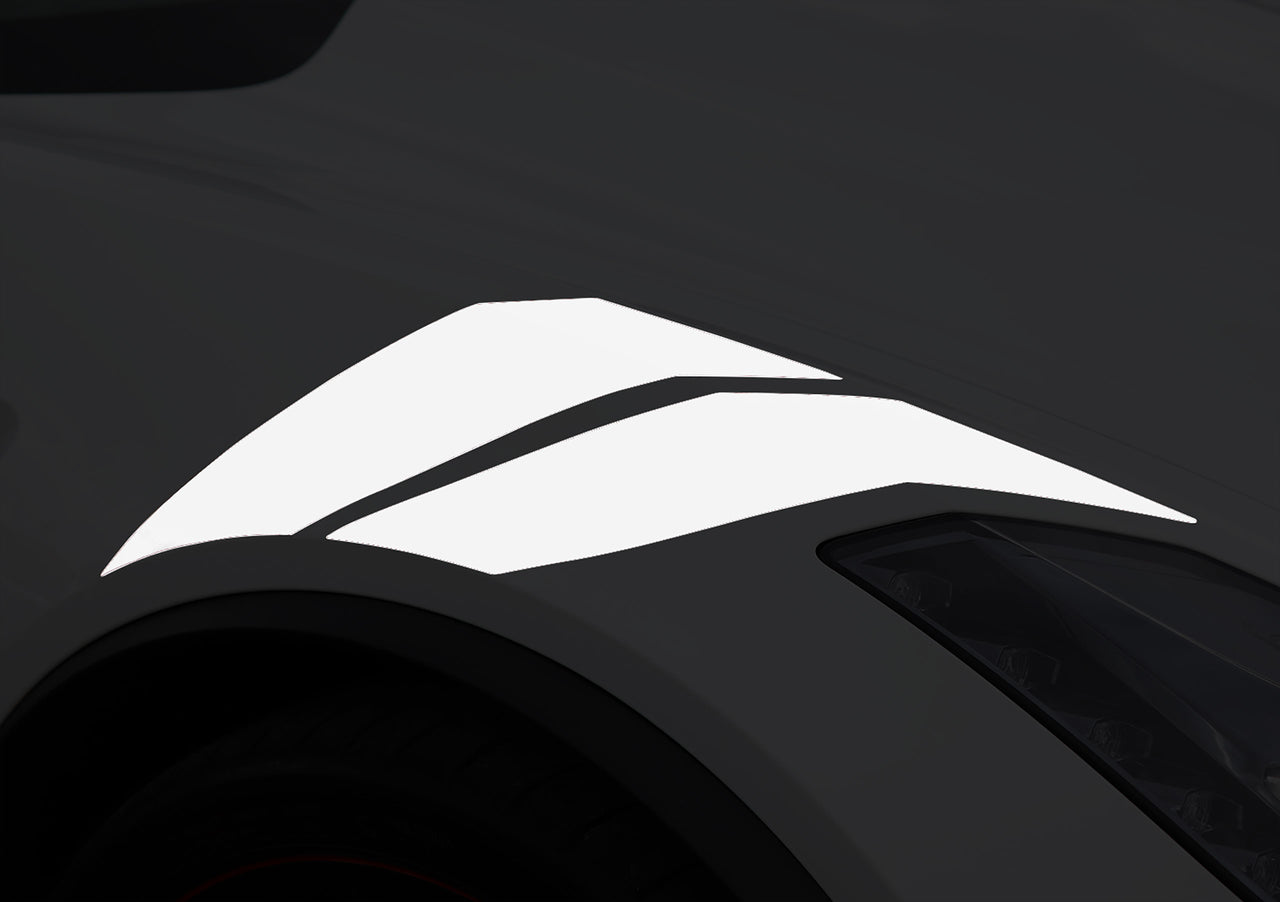 2014-2019 Corvette Grand Sport Style Fender Accent Stripes - Gloss White - Passenger Side Only - CA-76981-Corvette-Store-Online