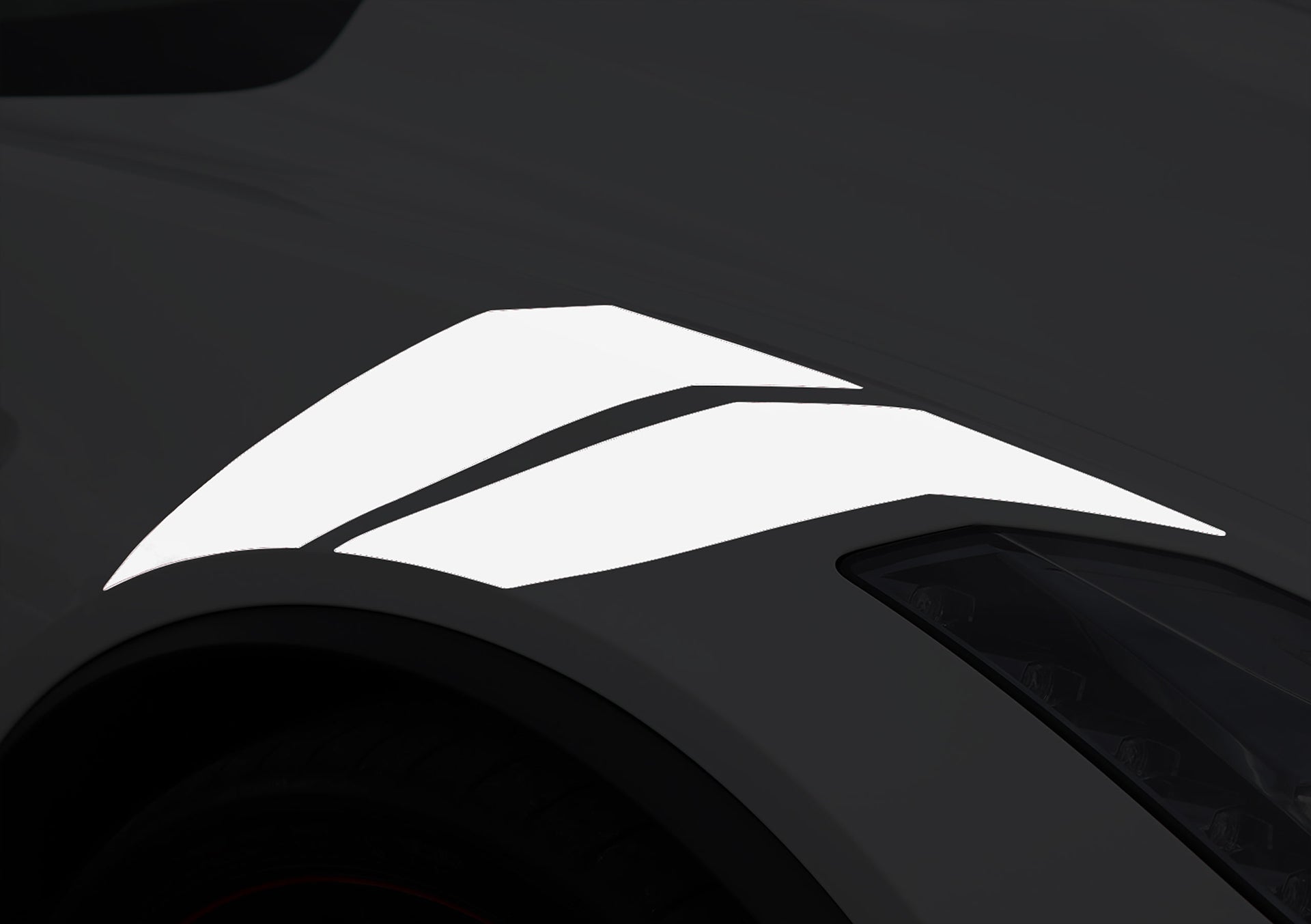 2014-2019 Corvette Grand Sport Style Fender Accent Stripes - Gloss White - Passenger Side Only - CA-76981-Corvette-Store-Online
