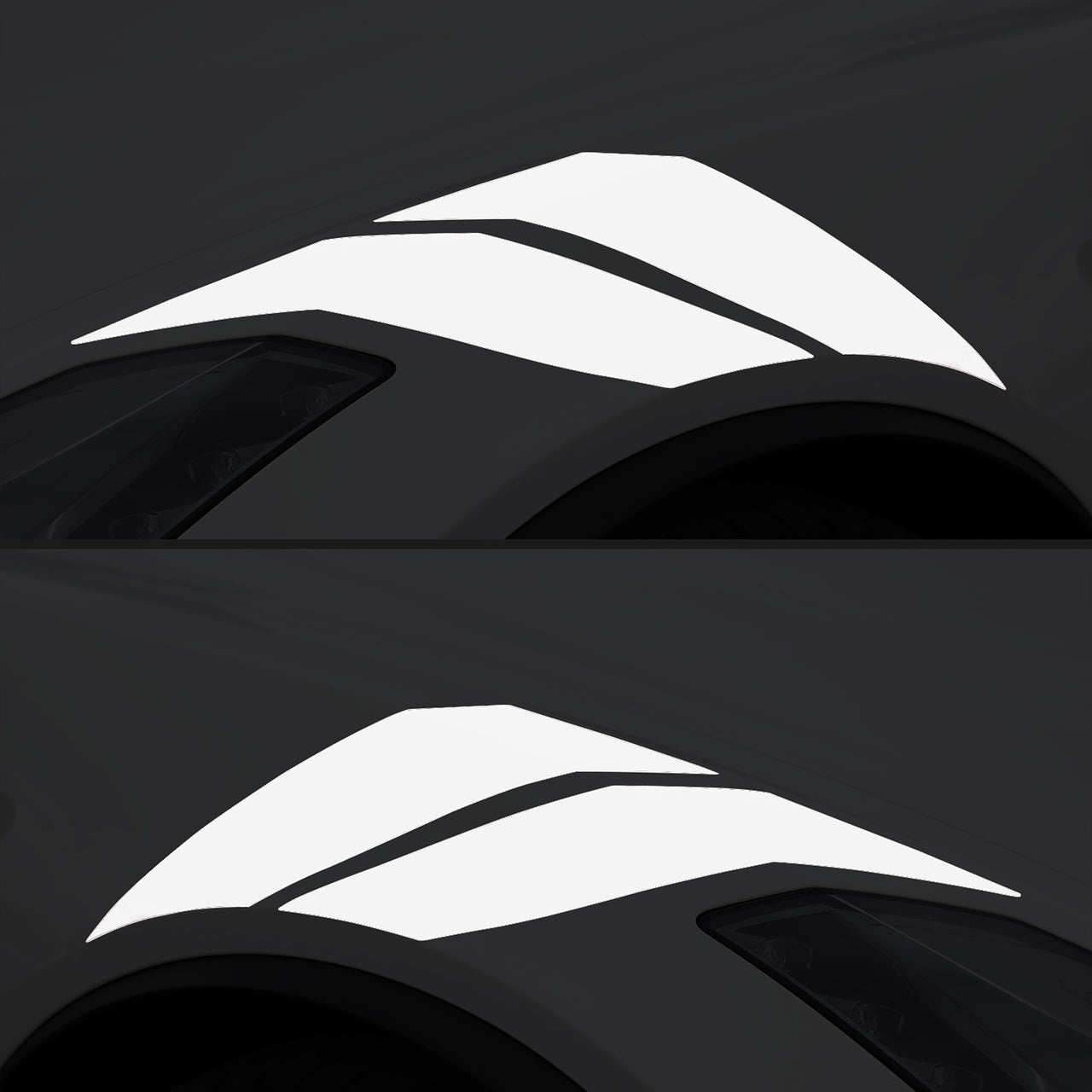 2014-2019 Corvette Grand Sport Style Fender Accent Stripes - Gloss White - Left & Right Side - CA-76982-Corvette-Store-Online