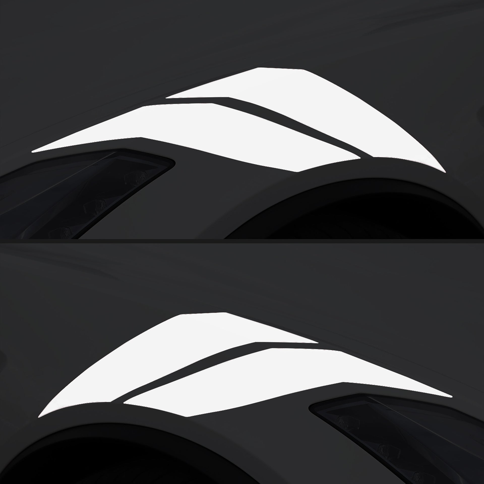 2014-2019 Corvette Grand Sport Style Fender Accent Stripes - Gloss White - Left & Right Side - CA-76982-Corvette-Store-Online