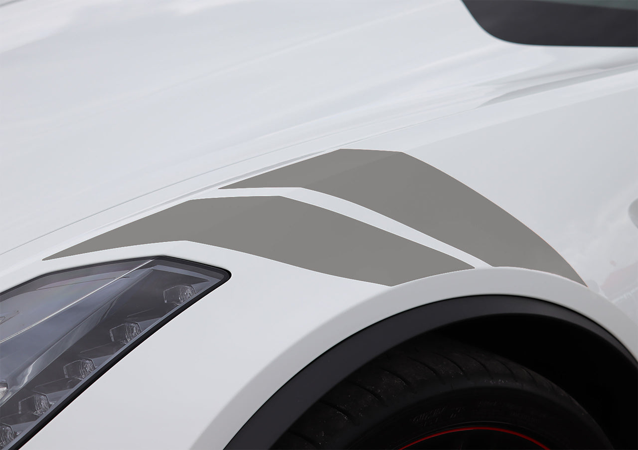 2014-2019 Corvette Grand Sport Style Fender Accent Stripes - Gloss Silver - Driver Side Only - CA-76983-Corvette-Store-Online