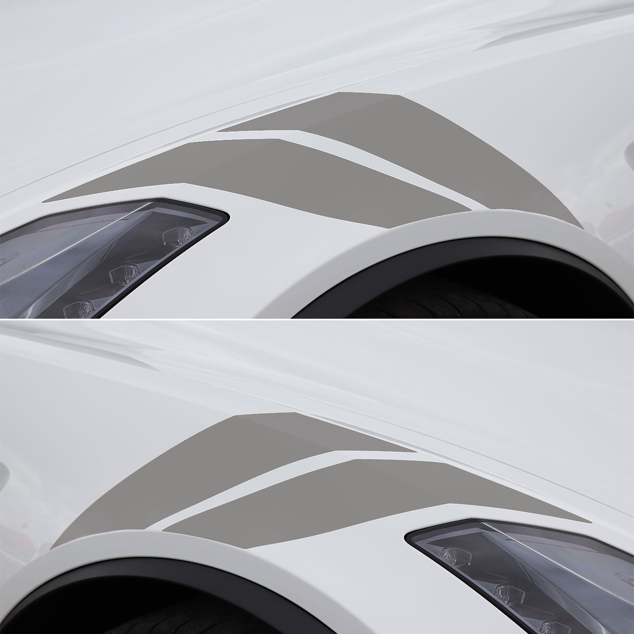 2014-2019 Corvette Grand Sport Style Fender Accent Stripes - Gloss Silver - Left & Right Side - CA-76984-Corvette-Store-Online