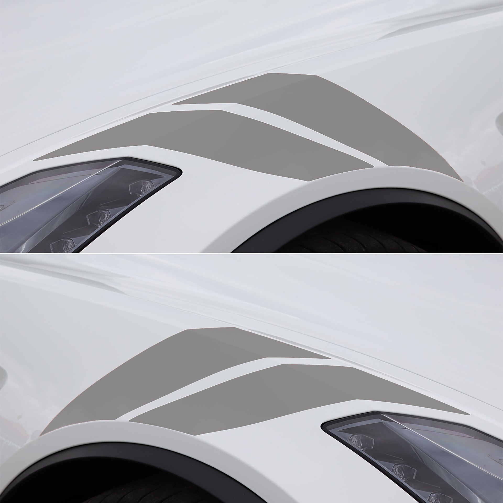 2014-2019 Corvette Grand Sport Style Fender Accent Stripes - Gloss Silver - Left & Right Side - CA-76984-Corvette-Store-Online