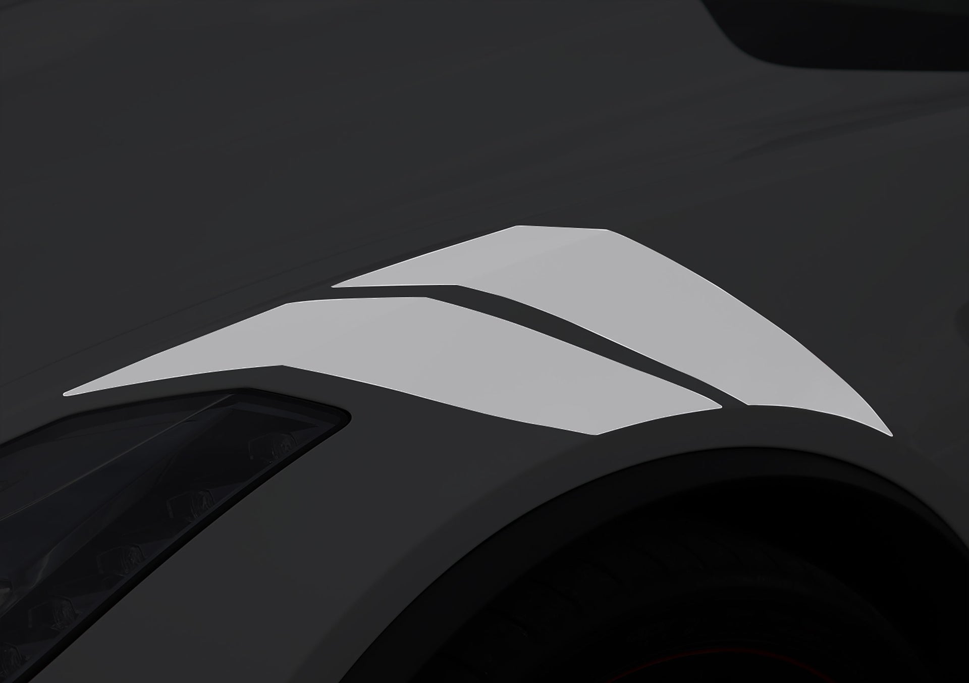 2014-2019 Corvette Grand Sport Style Fender Accent Stripes - Gloss Gray - Driver Side Only - CA-76985-Corvette-Store-Online