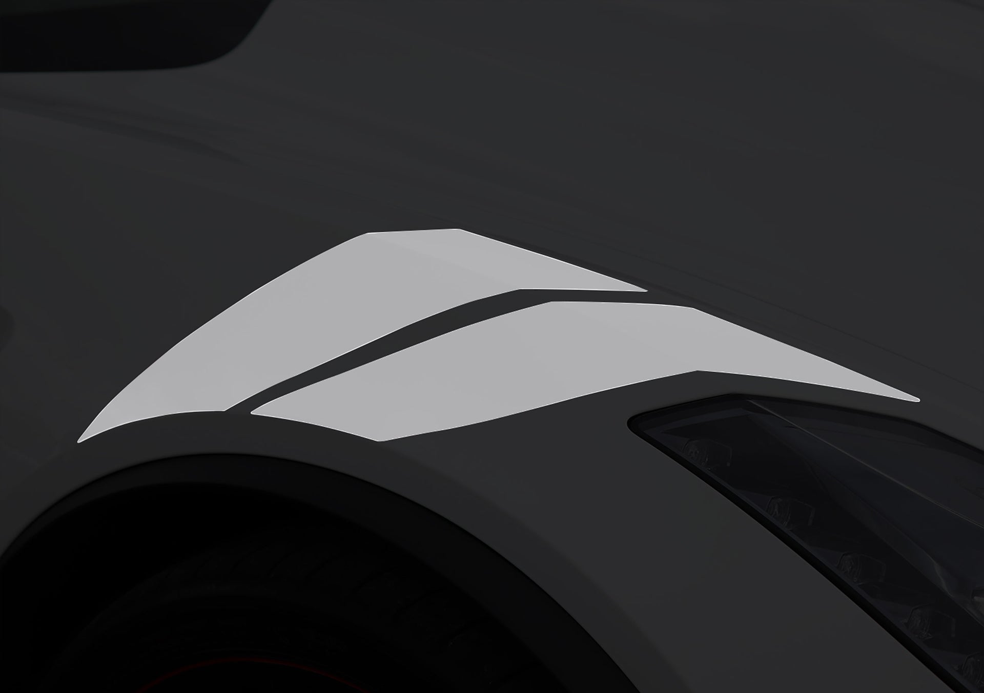 2014-2019 Corvette Grand Sport Style Fender Accent Stripes - Gloss Gray - Passenger Side Only - CA-76986-Corvette-Store-Online
