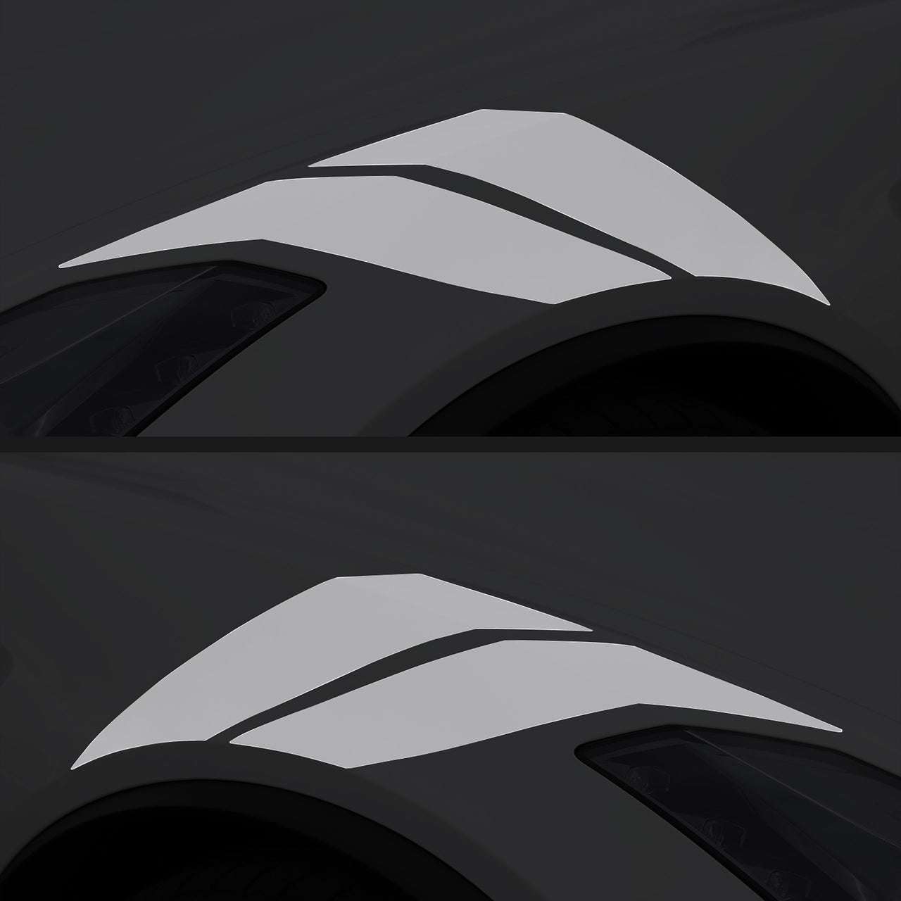 2014-2019 Corvette Grand Sport Style Fender Accent Stripes - Gloss Gray - Left & Right Side - CA-76987-Corvette-Store-Online