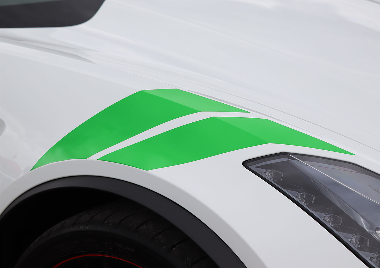 2014-2019 Corvette Grand Sport Style Fender Accent Stripes - Gloss Lime Green - Passenger Side Only - CA-76991-Corvette-Store-Online