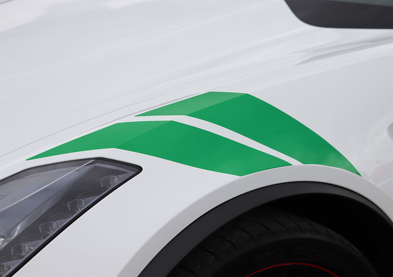 2014-2019 Corvette Grand Sport Style Fender Accent Stripes - Gloss Green - Passenger Side Only - CA-76994-Corvette-Store-Online