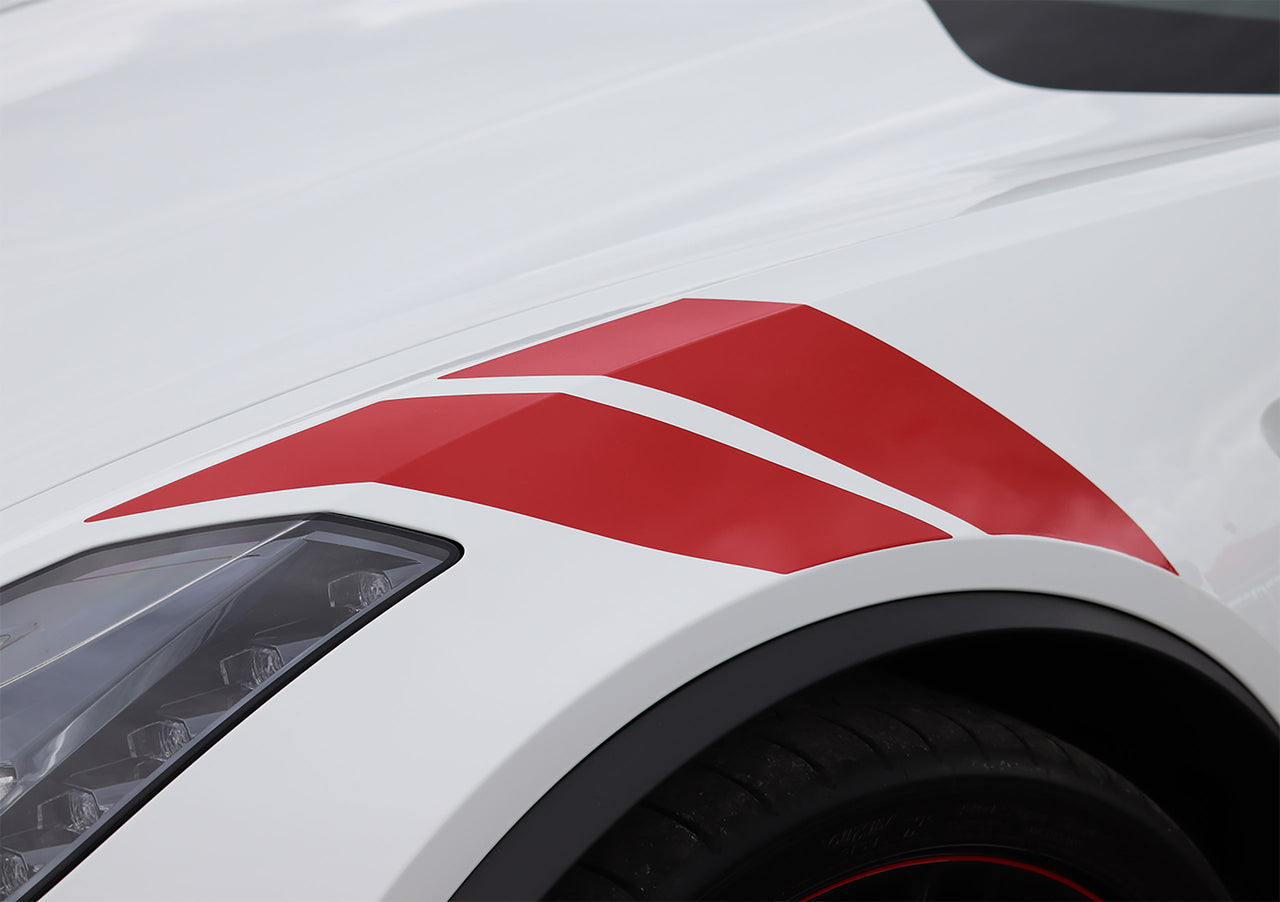 2014-2019 Corvette Grand Sport Style Fender Accent Stripes - Matte Red - Driver Side Only - CA-77004-Corvette-Store-Online