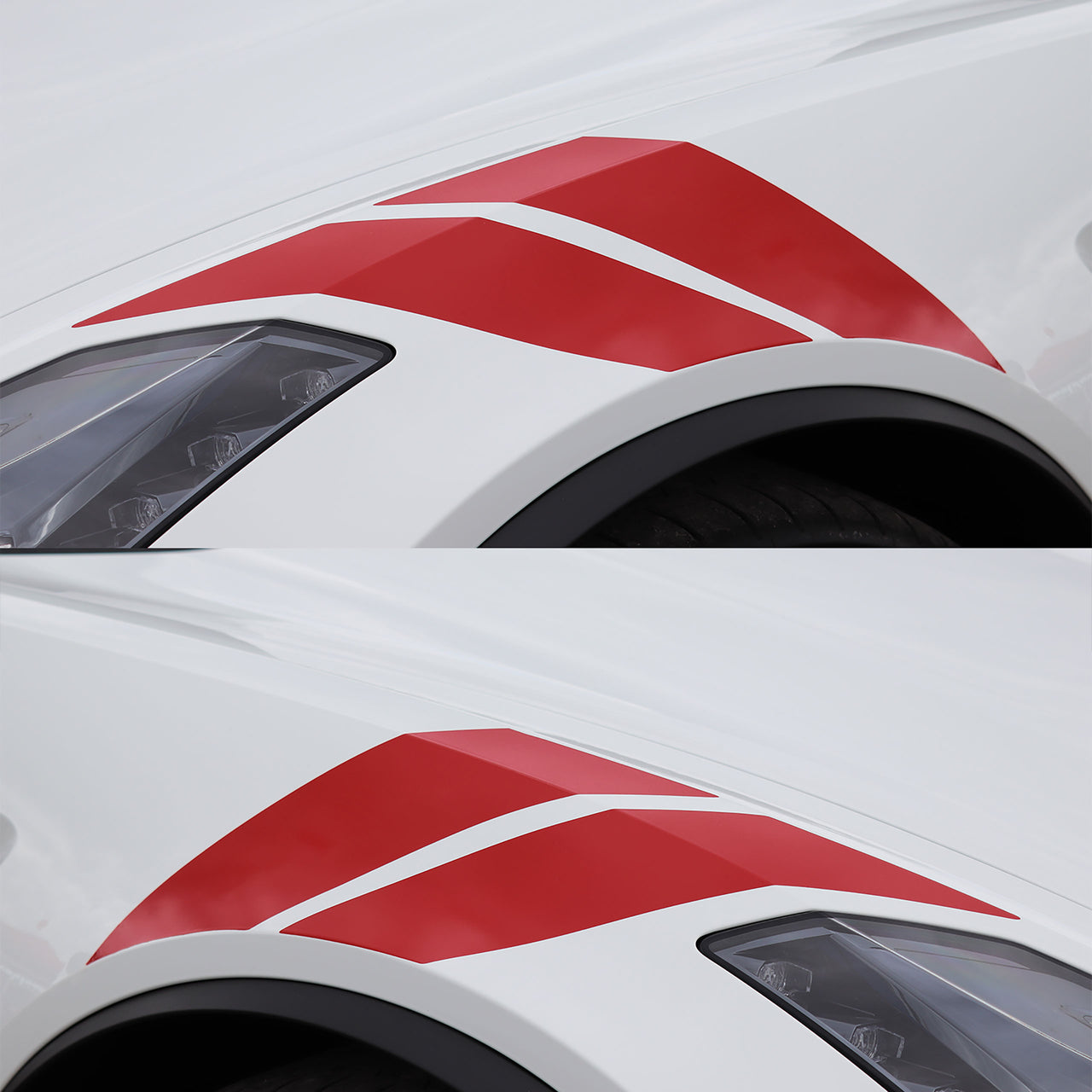 2014-2019 Corvette Grand Sport Style Fender Accent Stripes - Matte Red - Left & Right Side - CA-77005-Corvette-Store-Online