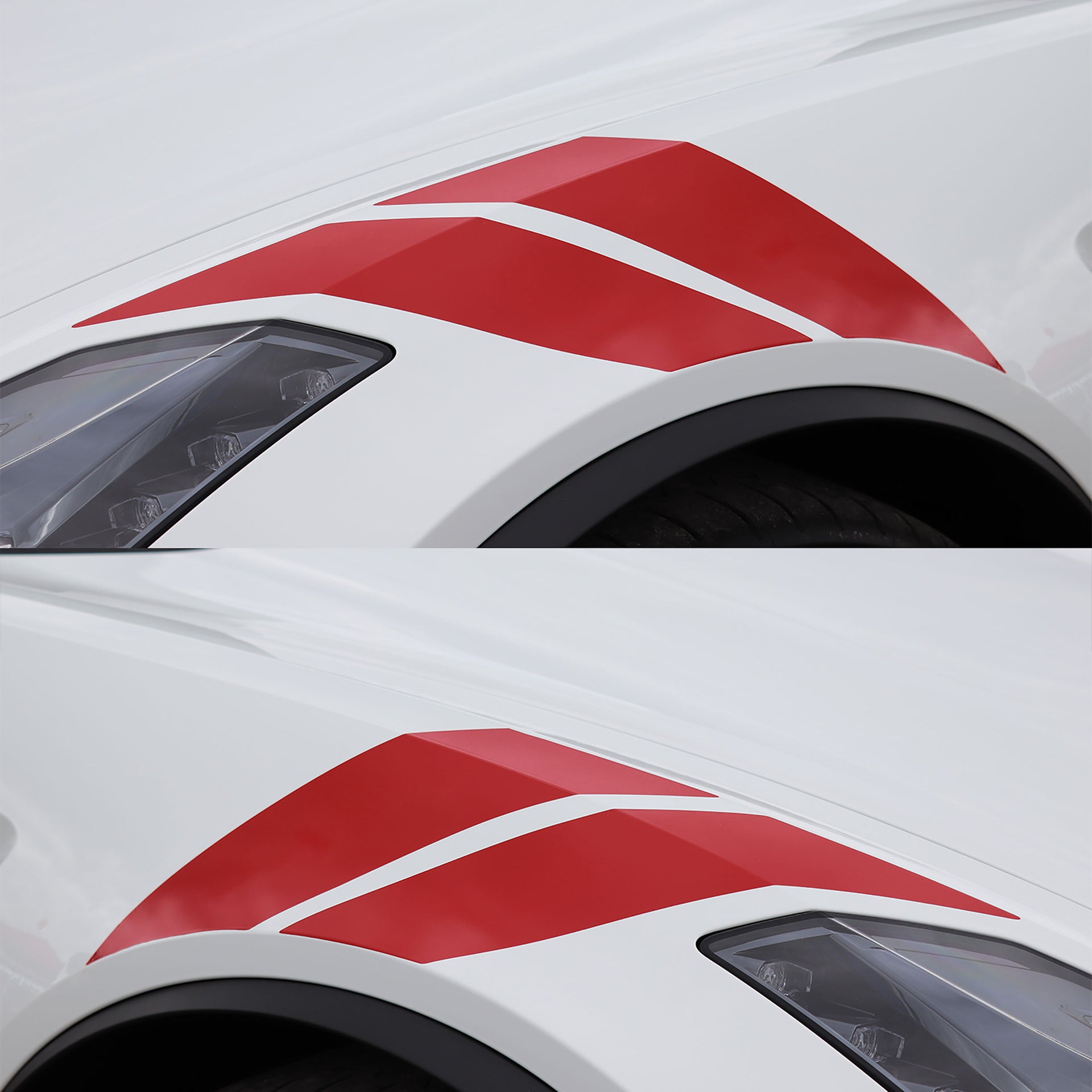 2014-2019 Corvette Grand Sport Style Fender Accent Stripes - Matte Red - Left & Right Side - CA-77005-Corvette-Store-Online