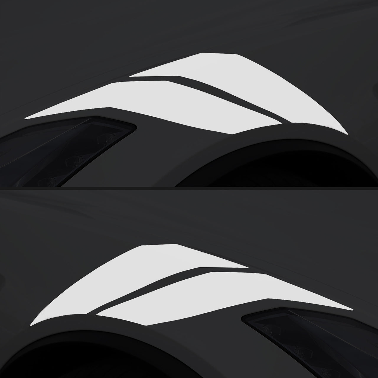 2014-2019 Corvette Grand Sport Style Fender Accent Stripes - Matte White - Left & Right Side - CA-77006-Corvette-Store-Online