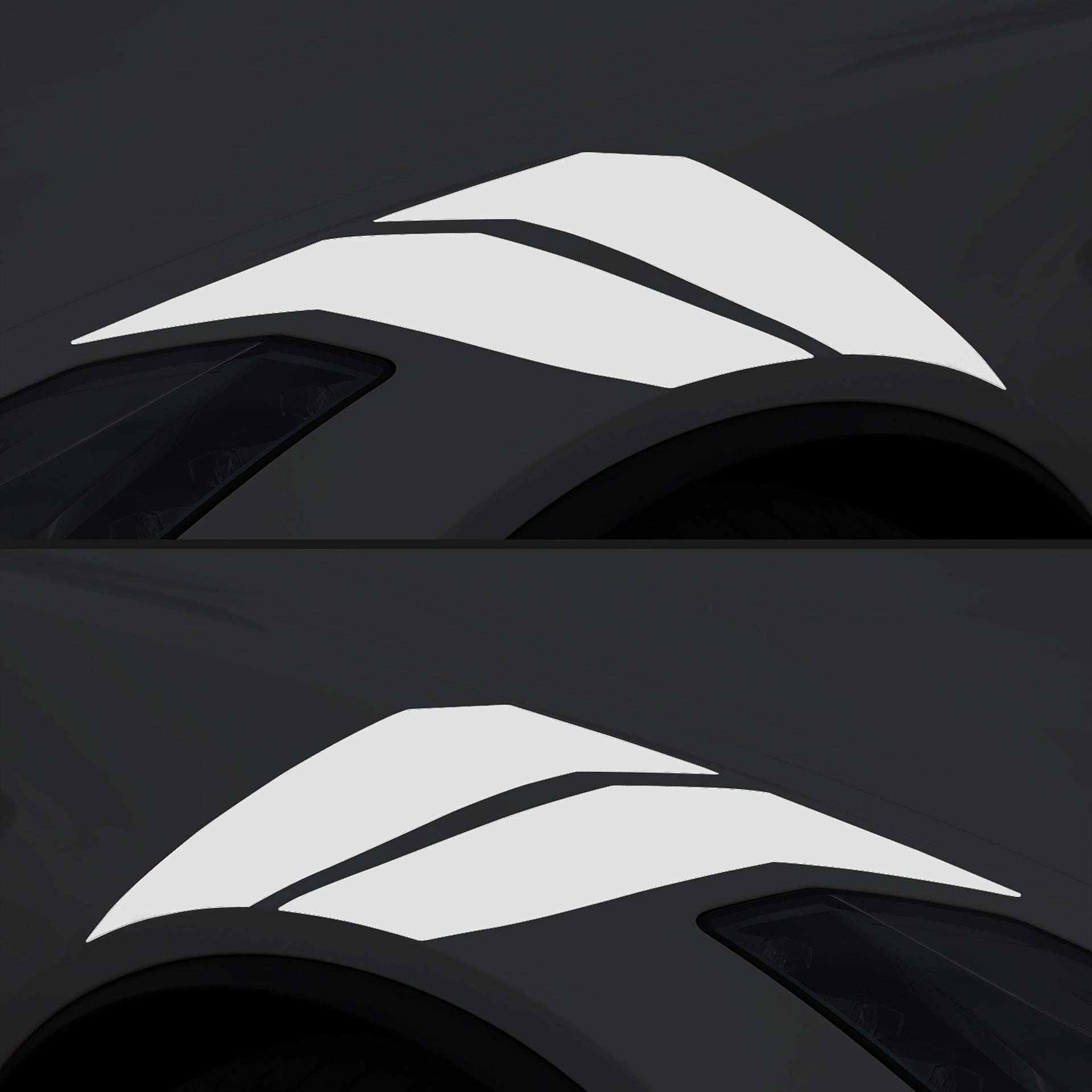 2014-2019 Corvette Grand Sport Style Fender Accent Stripes - Matte White - Left & Right Side - CA-77006-Corvette-Store-Online