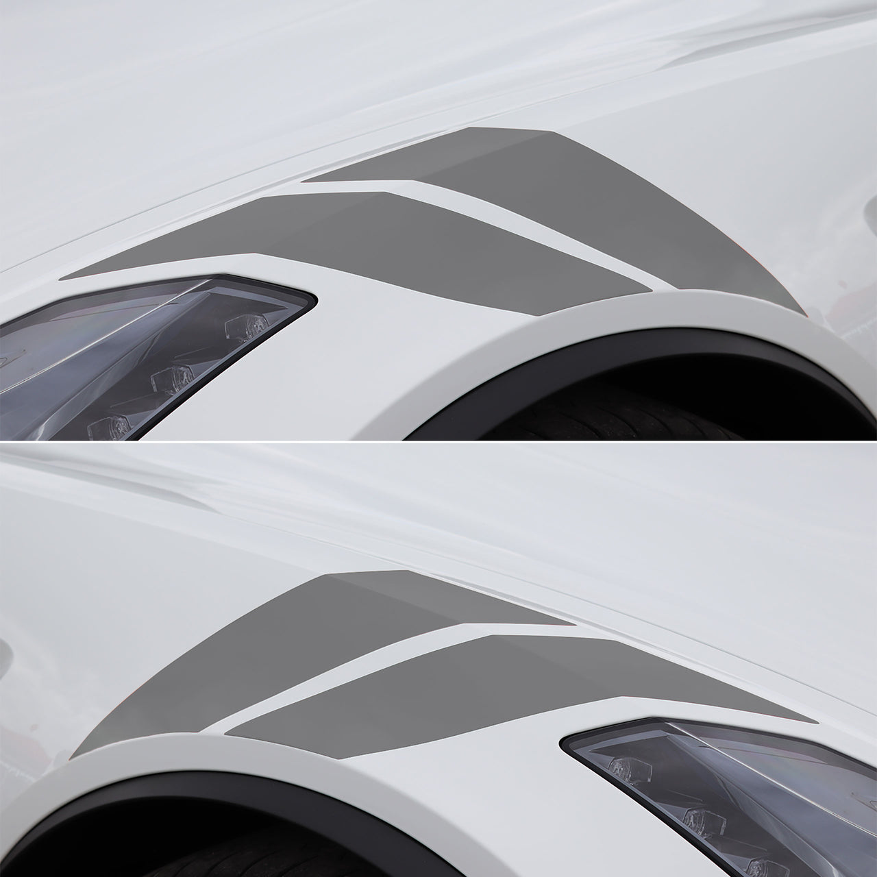 2014-2019 Corvette Grand Sport Style Fender Accent Stripes - Matte Gray - Left & Right Side - CA-77008-Corvette-Store-Online