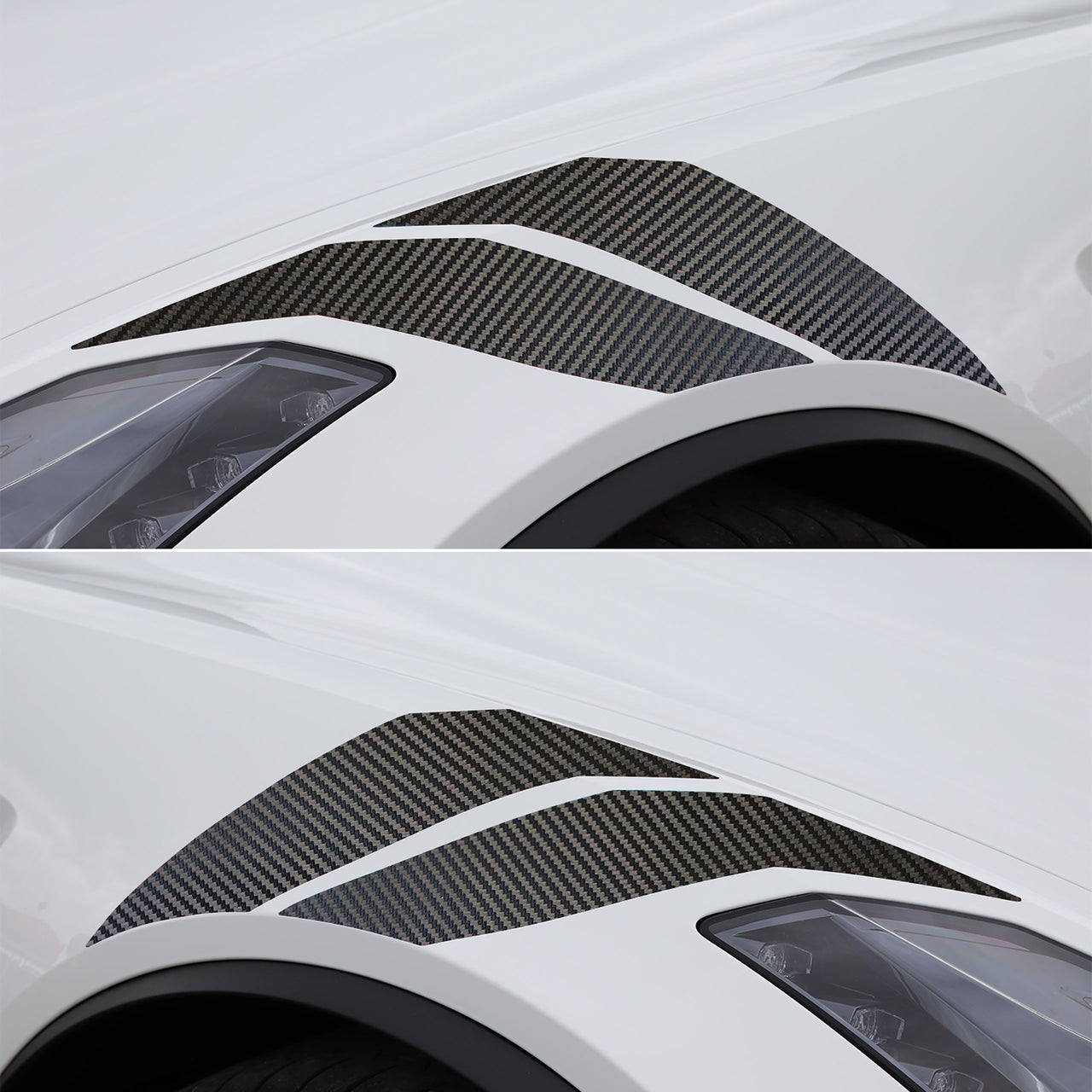 2014-2019 Corvette GS Style Fender Accent Stripes - Black Gloss Carbon Fiber - Left & Right Side - CA-77012-Corvette-Store-Online
