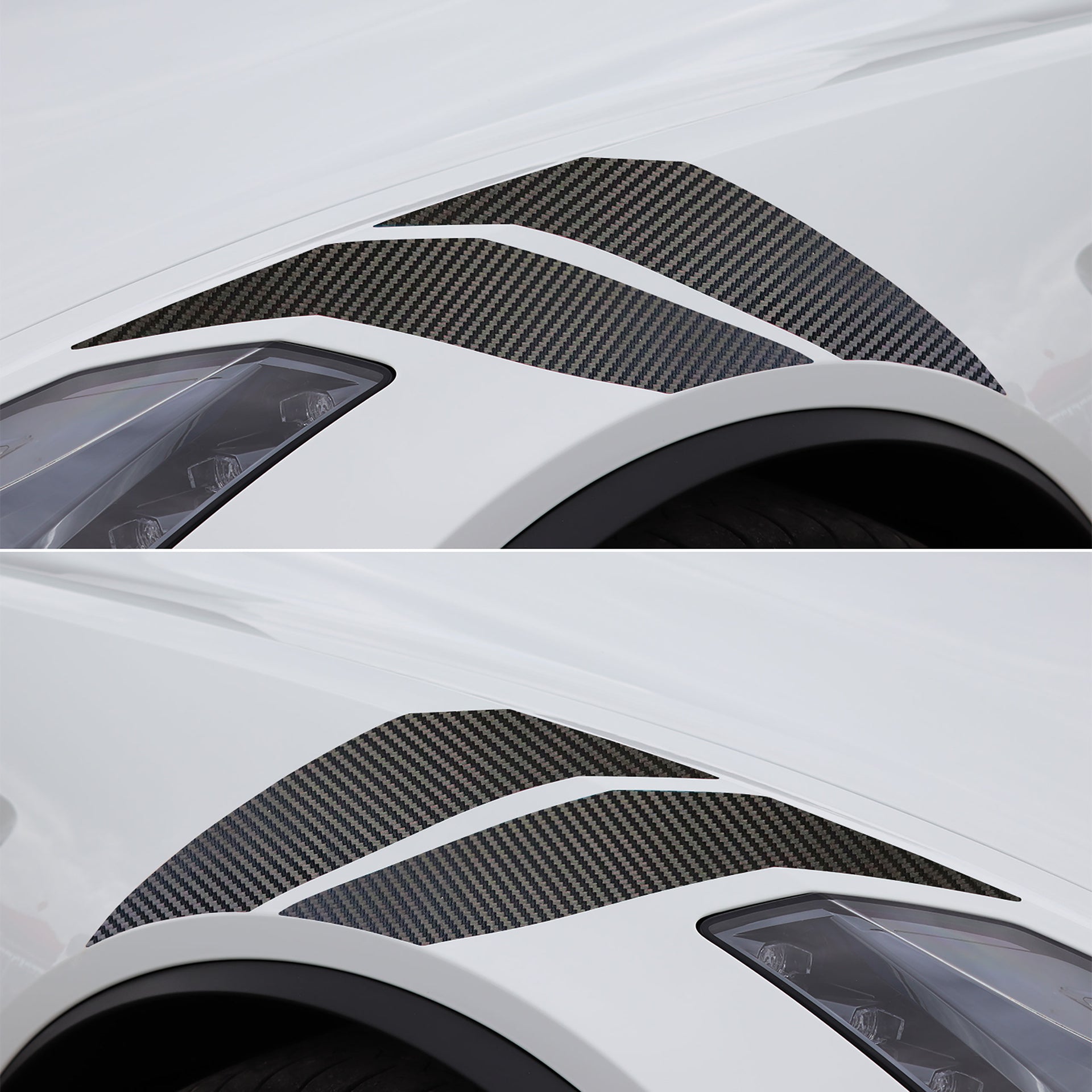 2014-2019 Corvette GS Style Fender Accent Stripes - Black Gloss Carbon Fiber - Left & Right Side - CA-77012-Corvette-Store-Online