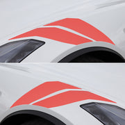 2014-2019 Corvette GS Style Fender Accent Stripes - Red Gloss Carbon Fiber - Left & Right Side - CA-77013-Corvette-Store-Online