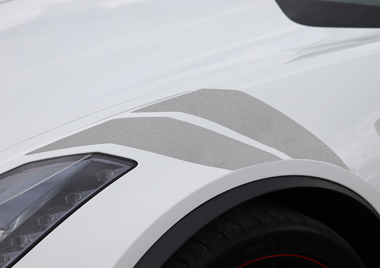 2014-2019 Corvette GS Style Fender Accent Stripes - Matte Metallic Pearl Gray - Driver Side Only - CA-77015-Corvette-Store-Online