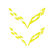 2014-2019 Corvette Front/Rear Flag Emblem Insert Overlay Sets - Gloss Yellow - CA-77222-Corvette-Store-Online
