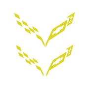 2014-2019 Corvette Front/Rear Flag Emblem Insert Overlay Sets - Matte Yellow - CA-77230-Corvette-Store-Online