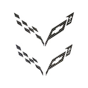 2014-2019 Corvette Front/Rear Flag Emblem Insert Overlay Sets - Black Gloss Carbon Fiber - CA-77233-Corvette-Store-Online