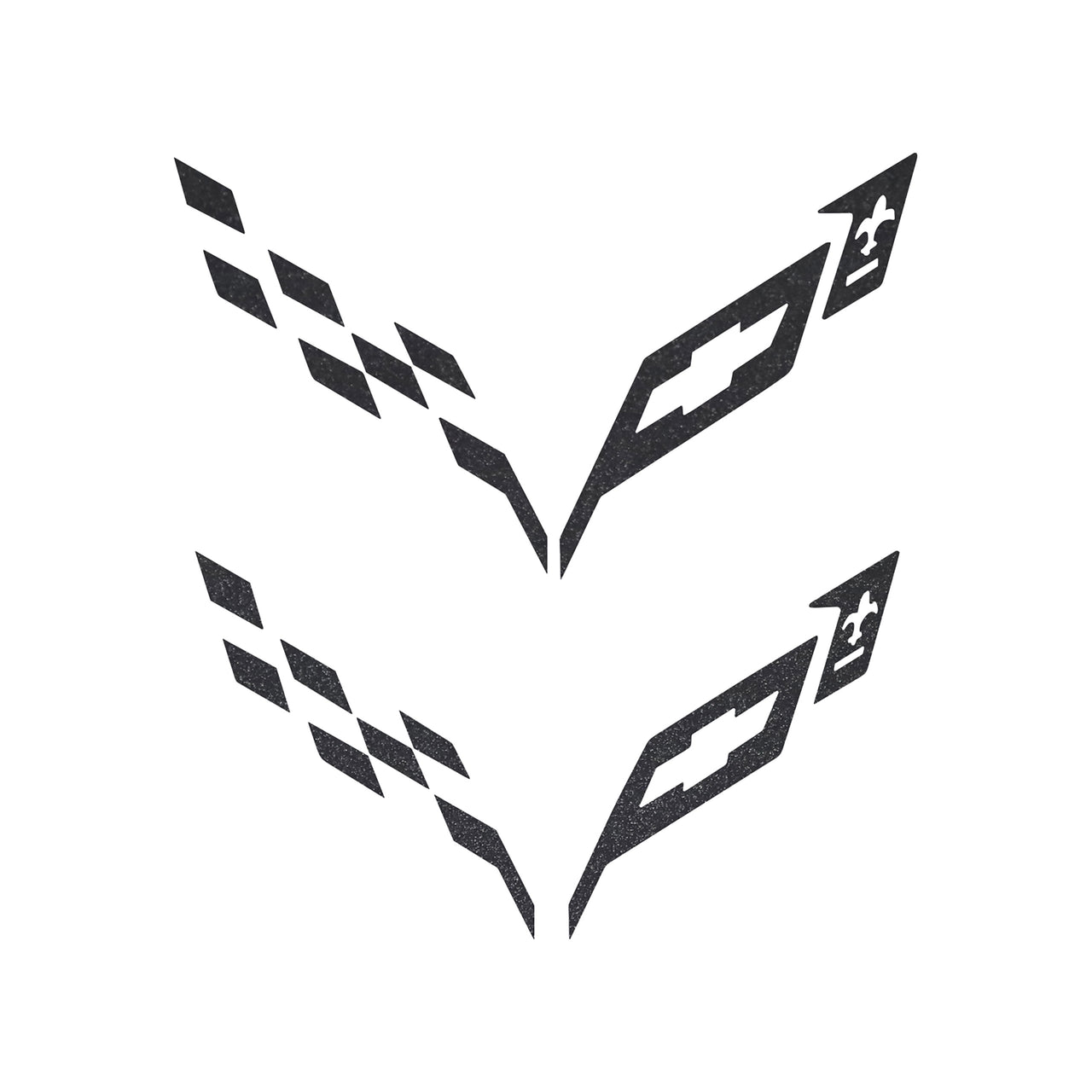 2014-2019 Corvette Front/Rear Flag Emblem Insert Overlay Sets - Gloss Carbon Flash Metallic - CA-77240-Corvette-Store-Online