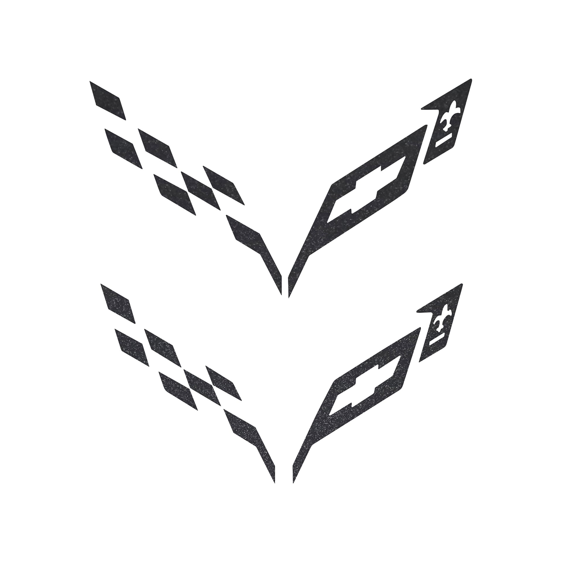 2014-2019 Corvette Front/Rear Flag Emblem Insert Overlay Sets - Gloss Carbon Flash Metallic - CA-77240-Corvette-Store-Online