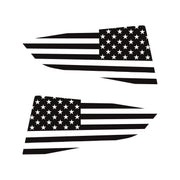 2014-2019 Corvette Quarter Window Flag Decal - Gloss Black - Standard USA Flag - CA-77245-Corvette-Store-Online
