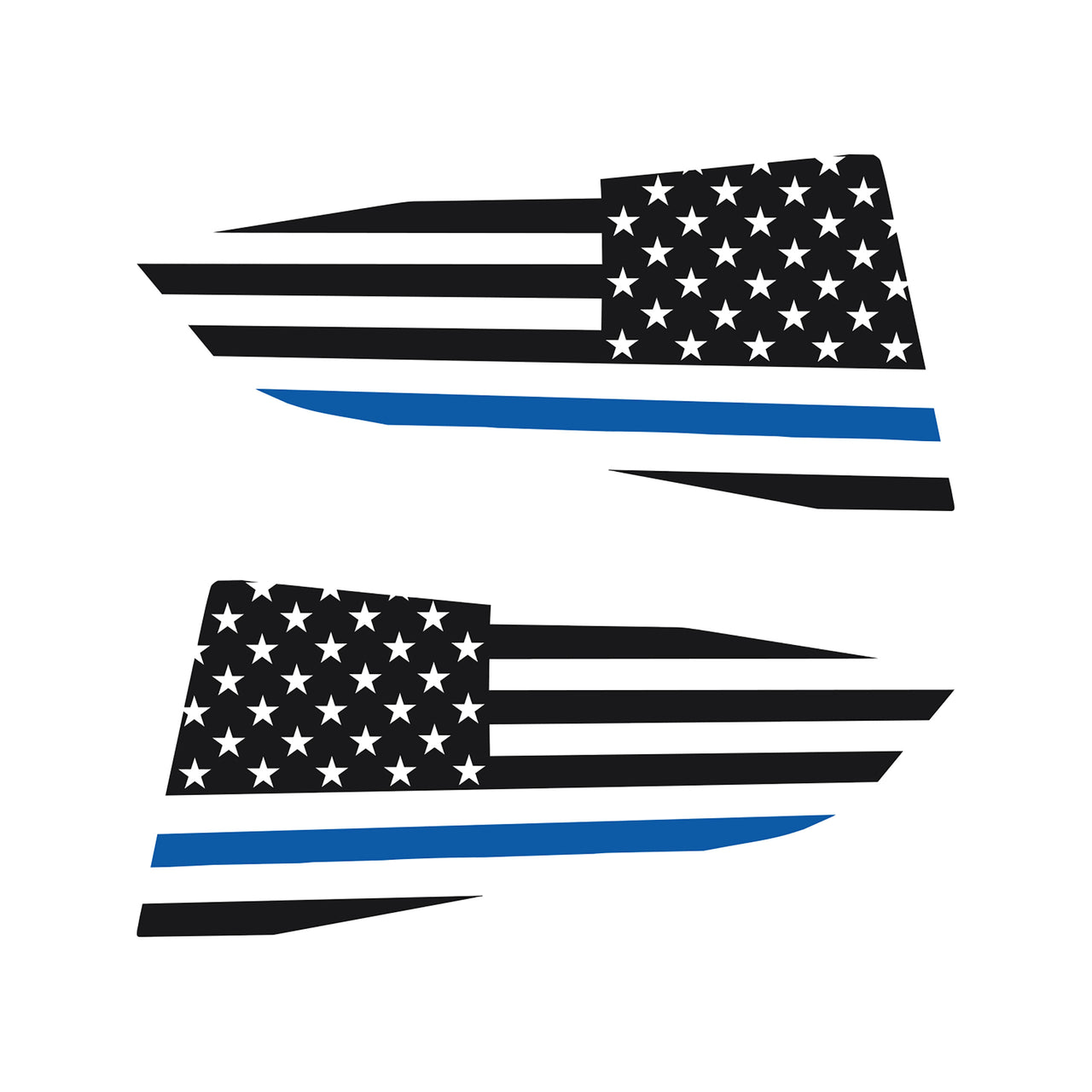 2014-2019 Corvette Quarter Window Flag Decal - Gloss Black - Std USA Flag W/Blue Stripe - CA-77246-Corvette-Store-Online